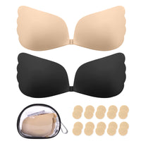 1 x Brand New Nadeer Adhesive Bra Strapless Backless Lifting Bra Reusable Nipple Covers for Evening Dress and Backless Clothing, with 5 Pairs of Nipples - RRP €27.6