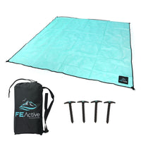 23 x Brand New FE Active - Extra large anti-sand beach blanket. Compact sand-repellent blanket with sand-repellent beach bag. Ideal for beach, picnic mat, camping, yoga, 2 x 2 m. Designed in California, USA - RRP €440.45