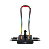 1 x RAW Customer Returns SPIRIT OF GAMER - SENTINEL - RGB multifunction gaming headphone stand - Compatible PC PS4 5 Xbox - 4 USB ports with 1 USB-C cable included - RGB 11 lighting effects - Detachable mouse cable guide - RRP €34.9