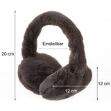 1 x RAW Customer Returns SUNBORRY Faux Fur Earmuffs for Women Foldable Furry Ear Warmers for Winter Dark Grey  - RRP €20.12