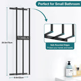 1 x Brand New Easyhomie Towel Holder Wall, Bathroom Towel Rack Kitchen Towel Holder, Guest Towel Holder Black Made of Metal Drilling Installation  - RRP €20.4