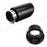 1 x RAW Customer Returns 63mm Exhaust Tips Exhaust Rear Exhaust Tailpipe Stainless Steel and Carbon Fiber Car Exhaust Pipe Tailpipe Universal Black  - RRP €36.29