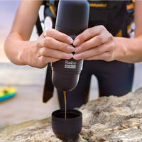 1 x RAW Customer Returns WACACO Minipresso, Portable Espresso Machine, Compatible with NS Capsules Original Nespresso and Compatible Products , Travel Coffee Machine, Manually Operated, Perfect for Hiking, Black - RRP €59.9