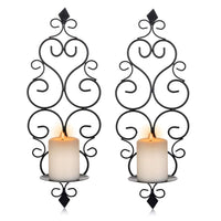 1 x RAW Customer Returns Sziqiqi Retro Style Wall Candle Holder, Iron Art Hanging Candle Holder for Home Decoration, Wall Mounted Candle Holder, Black - RRP €19.72