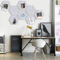 1 x RAW Customer Returns Yoillione Hexagonal Memo Board Felt Wall Sticker, Black Memo Board Colorful Felt Board Bulletin Board Memo Wall Pin Boards Kitchen Self-Adhesive Felt Pin Board, Wall Decoration for Office Kitchen - RRP €19.15