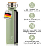 1 x RAW Customer Returns Blumtal thermos bottle 500ml - double-walled stainless steel drinking bottle 500ml - insulated bottle 500ml BPA free - stainless steel drinking bottle tea bottle - thermo drinking bottle 500ml -  bottle - Summer Green - RRP €21.99