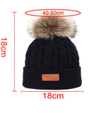 1 x RAW Customer Returns JFAN Children s Winter Knitted Hat with Pom Warm Ski Cap Bobble Hat Single Ball Knitted Hat Bib Winter Set Black 2 - RRP €27.6