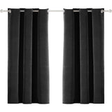 1 x RAW Customer Returns Ystyle Velvet Curtains for Interiors 2 Pieces, 100 Blackout Curtains, 140 145cm, Cold and Hot Thermal Insulating Curtain, Living Room Bedroom Curtains, Sound Absorbing Curtains with Rings, Black - RRP €29.99