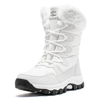 1 x RAW Customer Returns CLYCTIP Warm Lined Winter Shoes Women s Snow Boots Waterproof Outdoor Trekking Hiking Shoes Size 37-42 White, Adult, Women, 40, Numeric, EU shoe size system, M  - RRP €43.62