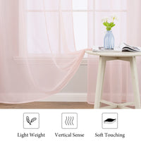 1 x RAW Customer Returns MIULEE Voile Curtain Transparent Curtain Made of Voile Plain Rod Pocket Transparent Living Room Airy Decorative Curtain for Bedroom Set of 2 175 x 140cm H x W , Light Pink - RRP €22.76