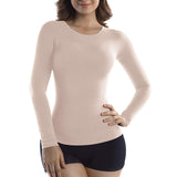 5 x Brand New  MD Women Viscose Slimming Undershirts for Belly Waist and Bust Long Sleeve Thermal Underwear Round Neck NudeXL - RRP €99.1