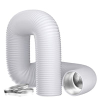 1 x RAW Customer Returns Hon Guan 125mm exhaust hose, 5m PVC aluminum pipe flexible hose exhaust pipe with 2 stainless steel hose clamps for mobile air conditioning, dryer, exhaust fan, extractor hood, ventilation system, white - RRP €23.99