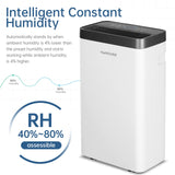 1 x RAW Customer Returns Dehumidifier 16L, Electric Dehumidifier for 100m 40m , Dehumidifier Cellar, Timer, Automatic Defrosting, Dry Clothes, Continuous Drainage 16 L D - 40 m  - RRP €169.99