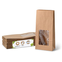 1 x RAW Customer Returns Block bottom bags size M with viewing window, biodegradable, 500 pieces. I Paper bags made of uncoated kraft paper with a window made of bioplastic PLA. I Biscuit bags, tea bags, pastry bags and much more. - RRP €69.9