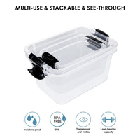 1 x RAW Customer Returns Greentainer set of 8 toy organizer storage boxes with lid and handle, stackable plastic box with plastic clips for clothes, kitchen, books, office, BPA free various sizes transparent - RRP €59.99