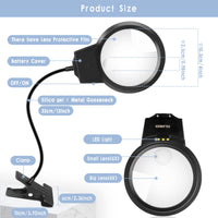 1 x RAW Customer Returns Diamond Painting Magnifier, LED Magnifying Glass for Sewing with Clip Flexible Neck, 4X 6X LED Magnifier for Diamond Painting with 3 Lamps, Magnifying Lamp with Dimmable LED Daylight and Clamp - RRP €20.4