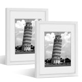 10 x Brand New Nacial A4 Frame 21x29.7cm, Set of 2 Designer PVC Wall Photo Frames, White A4 Photo Frames with Acrylic Glass for Wall Decoration - RRP €171.4