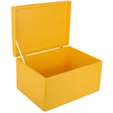 1 x RAW Customer Returns Creative Deco XXL Yellow Large Wooden Box with Lid 40x30x24 cm -1cm Wooden Chest Memory Box Baby Wooden Box with Lid Box Easter Gifts Children Toys Tools RAW, UNPOLISHED - RRP €40.28