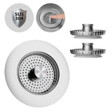 1 x RAW Customer Returns Hibbent plug for sink, kitchen sink strainer and plug combo, with 2 strainers, all metal, anti-clogging, kitchen sink strainer plug, and prevent odors-sink depth 22mm - RRP €22.99