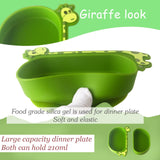 1 x Brand New Children s Silicone Plate, Baby Plate Bowl Mini Silicone Plate for Baby Portable Plate Baby Non-Slip Baby Plate BPA Free Dishwasher and Microwave Safe Yellow Green  - RRP €20.4