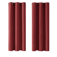 1 x RAW Customer Returns Deconovo opaque curtains, blackout curtains, eyelets, thermal cold curtain, 160 x 107 cm height x width , red, set of 2 - RRP €28.22