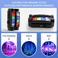 1 x RAW Customer Returns Areyourshop Moving Head Stage Light, DJ Light Disco Light 8x10W RGBW 4 IN 1 LED Light Effect, Mini Party Light Stage Lights with DMX512 Voice Mode for Bar Party Club Oktoberfest Christmas 2 Pieces - RRP €132.99