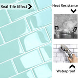 1 x RAW Customer Returns Yoillione Upgrade Thicker 3d Tile Stickers for Bathroom Kitchen, Adhesive Tiles Vinyl Tiles Self-Adhesive Tile Film, Green PVC Metro Tiles Self-Adhesive Tile Decor 10 Sheets - RRP €48.99