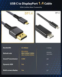 1 x RAW Customer Returns Maxonar USB C DisplayPort1.4 Cable 8K 60Hz 4K 60Hz 144Hz 120Hz 5K 60Hz 2K 240Hz Thunderbolt 3 4 to DisplayPort HBR3 Type C DP 1.4 for Mac Studio M1 MacBook Air M2 2022 Mac Mini-1M VESA Certified  - RRP €21.84