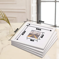 1 x RAW Customer Returns Muzilife picture frame set of 4 20x20cm with passepartout for pictures 10x10cm - white photo frame with glass pane for portraits, collages, wall hangings or table decoration - RRP €26.99