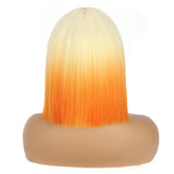 1 x RAW Customer Returns PORSMEER Blonde to Orange Bob Wig Short Straight Straight Synthetic Hair Cosplay Daily Party Wig for Women Girls Halloween Cosplay Party or Costume - RRP €23.11