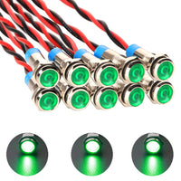 1 x RAW Customer Returns Gebildet 10pcs 6mm 230VAC LED Metal Indicator Light Waterproof Signal Lamp Green  - RRP €10.81