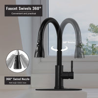 8 x Brand New kitchen faucet with shower stainless steel extendable 360 rotatable - with 60CM hot and cold hose - high pressure single-lever sink mixer tap black  - RRP €266.08