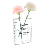 1 x RAW Customer Returns GYHWOFUL Transparent Book Vase, Modern Indoor Vases Design, Acrylic Flower Vase, Indoor Decorative Vase, for Home Decor, Room Decoration, Dining Table - RRP €22.8