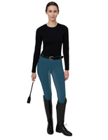 1 x RAW Customer Returns FitsT4 Sports women s riding leggings, silicone full seat breeches with mobile phone pocket and belt loops, navy blue, size M - RRP €37.99