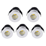 1 x RAW Customer Returns Mini LED recessed spotlight 3W 5 pieces 230V white small ceiling spotlight with transformer COB downlights ceiling spots 200lm mini spot - RRP €25.2