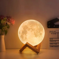 1 x RAW Customer Returns Moon lamp 3d print, moon lamp ball 20cm, luna lamp with remote control, moonlight lamp dimmable, moonlight RGB-16 color change - RRP €30.28