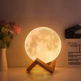 1 x RAW Customer Returns Moon lamp 3d print, moon lamp ball 20cm, luna lamp with remote control, moonlight lamp dimmable, moonlight RGB-16 color change - RRP €33.46