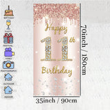 1 x RAW Customer Returns 11th Birthday Girl Decoration, Door Decoration Rose Gold, Fabric Sign 11th Birthday Hanging Poster, 11th Birthday Background Banner Party Welcome Sign - RRP €14.89