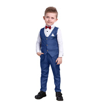 1 x RAW Customer Returns Nwada Toddler Baby Boys Tuxedo Outfits Clothes Set Long Sleeve Shirt with Bow Tie Vest Pants Christening Gown Suit 2-3 Years - RRP €38.33