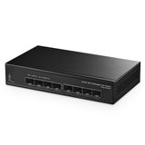 1 x RAW Customer Returns Binardat 8-Port 10 Gigabit SFP Managed Switch, Support 1G SFP and 10G SFP Modules, 160Gbps Bandwidth, L3 Web Management, Fanless Metal Fiber Network Switch - RRP €159.99