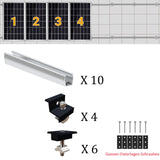 1 x RAW Customer Returns Solar module bracket flat roof, aluminum photovoltaic mounting rail 12CM, adjustable black clamp for 30-35MM thick modules, solar panel bracket mounting set 4 modules suitable for flat roof trapezoidal roof - RRP €48.99