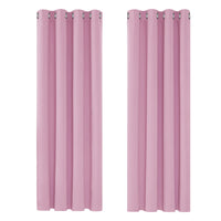 1 x RAW Customer Returns Deconovo Curtains Eyelet Curtains Cold Protection Bedroom Living Room Winter, 175x140cm HeightxWidth , Pink, Set of 2 - RRP €35.49