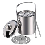 1 x RAW Customer Returns Emsmil ice bucket with lid, tongs and strainer, 3L ice bucket, stainless steel ice container, champagne cooler, ice cube container, ice cooler, ice cube cooler, ice bucket for party, restaurant, picnic, beer,  - RRP €28.99