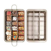 1 x RAW Customer Returns Ideal Swan Brownie Baking Pan Baking Tray Brownie Tray Cake Pan with Dividers Size 31 20 4.9cm - RRP €17.48