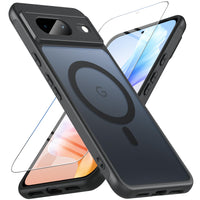 1 x RAW Customer Returns For Google Pixel 8 Case Magnetic Compatible with Magsafe, Military Protection with Tempered Glass Matt Translucent Phone Case Shockproof Scratch-Resistant Robust Protective Case Cover for Pixel 8 5G 2023-Black - RRP €18.99