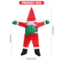 1 x Brand New 110 cm Christmas Hanging Santa Claus Suit, Climbing Hanging Santa Claus, Outdoor Hanging Santa Claus with LED Light for Roof Balcony Window Christmas Tree Car Fireplace Decoration - RRP €20.4