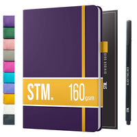 1 x RAW Customer Returns Scribbles That Matter Notebook A5 dotted Free Pen - Your 150 Pages Bullet Dotted Journal Spill-proof, 160gsm thick paper for work Hardcover notebook dotted 5.75 x 8.5 , Aubergine - RRP €24.97