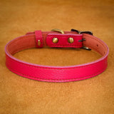 1 x Brand New PET ARTIST Genuine Leather Dog Collar, Lightweight and Soft Collar, Beautiful Colors, Durable Dog Collar for Puppies and Small Dogs, Rose, M - RRP €20.4