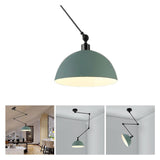 1 x RAW Customer Returns Vintage Retro Pendant Light, Living Room Height-Adjustable Ceiling Lamp Dining Room Hanging with Adjustable Swivel Arm Kitchen Lamp E27 Metal Dining Room Lamp for Dining Table Caf Decoration, Green Diameter 30 cm - RRP €70.48