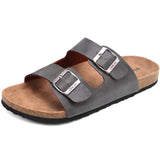 1 x RAW Customer Returns ONCAI mules men, cork flat slippers summer beach slippers indoor and outdoor sandals with adjustable strap gray EU 43.5 - RRP €31.99